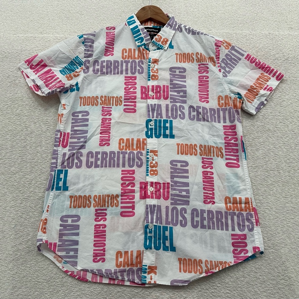 Bonobos Men’s Short Sleeve Button Down Shirt Size Large